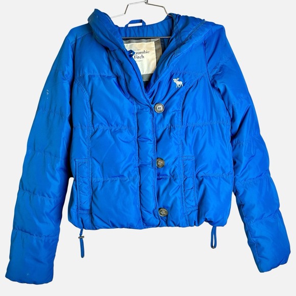 Abercrombie & Fitch Jackets & Blazers - ABERCROMBIE & FITCH Y2K Hooded Puffer Jacket Women's Size Small Blue
